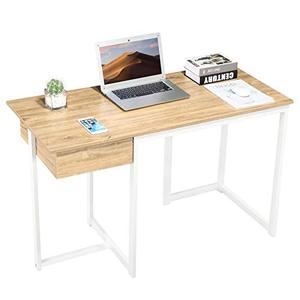 lot 8796 image: GreenForest Computer Desk 47 inches with Storage Drawer for Home Office Writing Desk, Modern Simple Study Desk PC Laptop Workstation, Oak