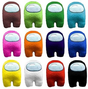 lot 2018 image: Among Us Plush Toys Plushie Animal Toy 12 Pcs, Among Us Merch Stuff Funny Little Animal Gifts for Super Game Fans Young and Children with canvas bag colors may vary