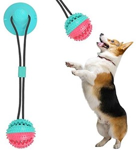 lot 2020 image: Suction Cup Dog Toy with Bell, POUMANNI Aggressive Chew Pet Toys for Dogs Hedgehog Pet Dog Toy Interactive Durable Small Dog Toys for TugChewingTeeth CleaningFood Dispensing Features