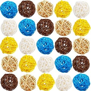 lot 2022 image: 25 Pack 2 Inch Wicker Ball,Decorative Rattan Balls,Aromatherapy Accessories Orbs Vase Fillers for Craft,Party,Valentines Day,Wedding Table Decoration also make great cat toys