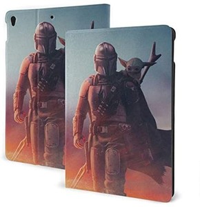 lot 2025 image: Mandalorian Yo-da Sunset Art Case Fit iPad with pencil storage unknown model print is Not the same as stock photo