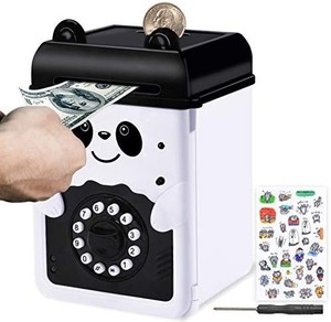lot 2044 image: Piggy Bank, Money Bank, Mini ATM Saving with Password, Electronic Piggy Bank for Boys Girls and Adults, Panda ATM Piggy Bank for real money, Coin bank as gifts for Birthday, Christmas, New Year