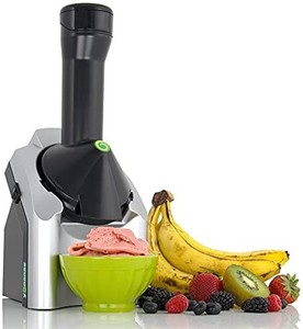 lot 2067 image: Yonanas Classic Vegan Non-Dairy Frozen Fruit Soft Serve Dessert Maker BPA Free, Includes 36 Recipes, 200-Watts, Silver