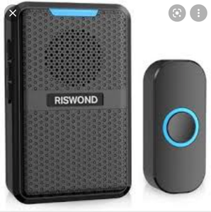 lot 2090 image: RISWOND Wireless Doorbell, Waterproof Plug in Door bell with 5 Volume Levels 32 Ringtones and Mute Mode 1000Ft Doorbell Chimes - Black