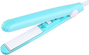 lot 2096 image: Ceramic Mini Hair Curler & Hair Straightener, 2-in-1 Quick Hair Styling Heating Curling Wands, Travel Hair Wave Curling, Electric Splint Flat Hair Crimper for Short Hair��Medium��Long Hair (Blue