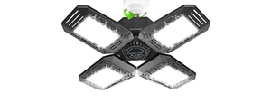 lot 2102 image: Garage Light Ceiling LED, E26E27 Deformable LED Adjustable Multi-Position Panels 120W Garage Lighting, Quadruple Glow Light for Garage, Workshop(NO Sensor