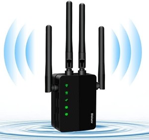 lot 2159 image: WiFi Extender 1200 Mbps-2.4 and 5GHz Dual-Band Network-Wireless Amplifier Signal Booster-Wireless Repeater with Smart Signal Indicator varies slightly from stock photo