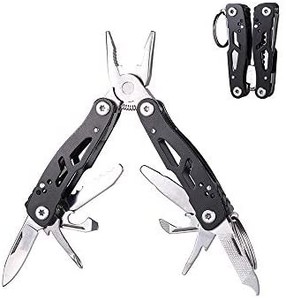 lot 2162 image: Multitool Pliers 14-In-1,Gifts for Boyfriend, Foldable Multi-tool Pliers, Mens Gifts, Rugged and Practical Portable Mini Multi Tool Gift, Black Stainless Steel Camping and Survival Tools varies from stock photo