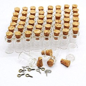 lot 2166 image: 100 Pcs 0.5ML Cork Bottles Vials Clear Glass Bottles Mini Tiny Jars Bottles With Corks Miniature Glass Bottle With Cork Gift DIY Decoration Empty Sample Jars for Arts Crafts Party Favor,100 Botlles100 Screws