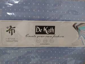 lot 2171 image: Dekoth -Cotton Fabric by The Yard 100% Cotton blue with diamond print 2 packs