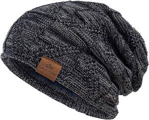 lot 2172 image: PAGE ONE Mens or Womens Winter Slouchy Beanie Warm Fleece Lined Skull Cap Baggy Cable Knit Hat
