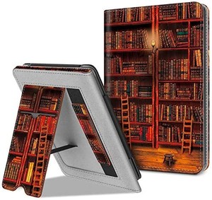 lot 2173 image: Fintie Stand Case for All-New Kindle (10th Generation, 2019)  Kindle (8th Generation, 2016) - Premium PU Leather Protective Sleeve Cover with Card Slot and Hand Strap, Library