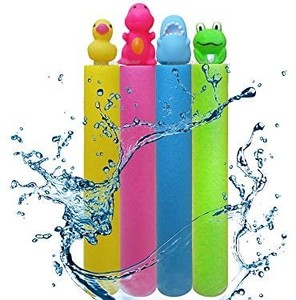 lot 2186 image: Water Pump Soaker Blaster Toy with Animal Dinosaur Head for EPE Foam Play Squirter Outdoor Swimming Pool Game Summer (4-Pack Animal Head Design varies from stock photo