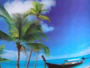 lot 4015 image: Tristan 3d Wall Art  Beach picture in motion when you walk by