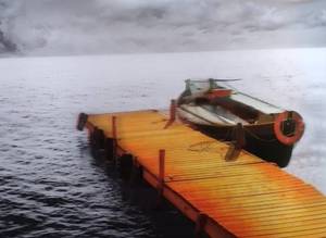 lot 4019 image: Tristan 3d Wall Art  Lake Dock picture in motion when you walk by