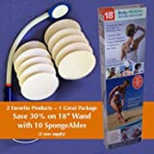 lot 4024 image: 18 Semi-flex Body-Reach Bendable Unbreakable Lotion Applicator includes (10) SpongeAbles or 2 year supply