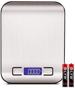 lot 4158 image: Digital Food Kitchen Scale, Grams & Ounces, LED Backlit Display (AAA Battery), Stainless Steel