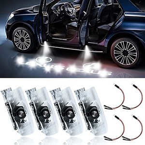 lot 4168 image: LED Car Door Light Projector with Laser Courtesy Logo Ghost Welcome Lights Shadow Logo Light Replacement for RX  ES  GX  LS  IS  LX Series - 4 Pack