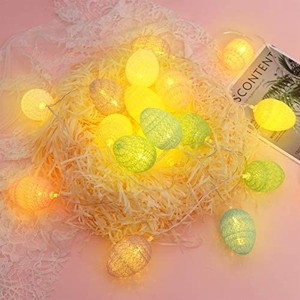 lot 4171 image: Adasea Easter String Lights, 20 LEDs, Cotton Blended Colors, 9.8 Feet with 9.8 Feet Easter Decorations Stacks