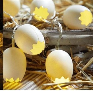lot 4177 image: LED Easter Light String Cracked Egg Shell  can add eyes and could be ghoasts