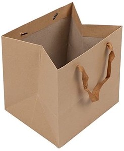 lot 4187 image: DraDraLee Brown Kraft Paper Gift Shopping Handle Bags for 13x13x13inch Package