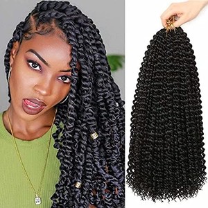 lot 4239 image: 2 bundles 12 Pieces  Bundle 18 Inch (45.72cm) Curly Hair Extensions, Hair for Passion Twist, Wavy, Aqua Braids, Wavy Hair Extensions