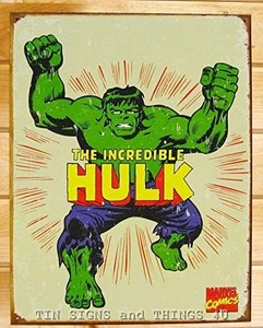 lot 4268 image: The Incredible Hulk Retro TIN� Retro Decorative Tin Sign