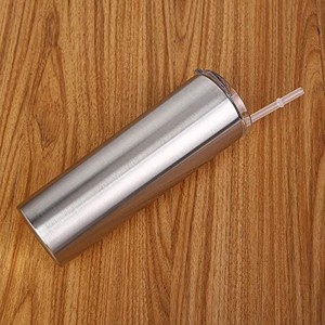 lot 41876 image: AGH 20 oz Skinny Insulated Tumbler, Stainless Steel Travel Tumbler Cup with Spillproof Lid and Metal Straw, Vacuum Double Wall glitter silver