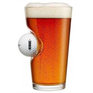 lot 41895 image: Golf ball drinking glass. Golfer gift not branded