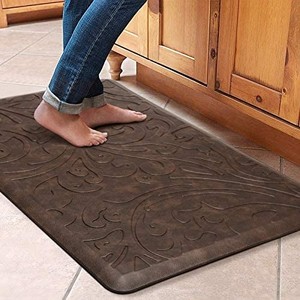 lot 41901 image: KMAT Kitchen Mat Cushioned Anti-Fatigue Floor Mat Waterproof Non-Slip Standing Mat Ergonomic Comfort Floor Mat Rug for Home,Office,Sink,Laundry,Desk pattern is different 2 pack