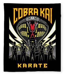 lot 41906 image: Cobra Kai karate fleece blanket throw 40x50 inches