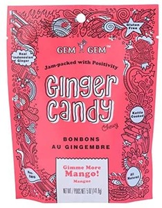 lot 41910 image: Gem Gem Ginger Candy Chewy Ginger Chews (mango, 5.0oz, Pack of 1)