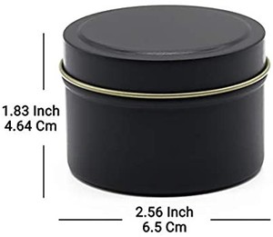 lot 41933 image: Candle Tin 4 Piece, 4 oz, Candle Containers, Candle Jars for Candle Making - (Black