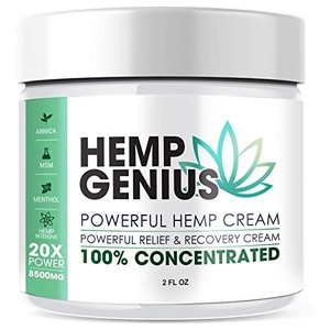 lot 41954 image: Hemp Genius Hemp Relief Cream - Powerful Formula - Hemp Extract Remedy - Hemp Oil with MSM - Arnica