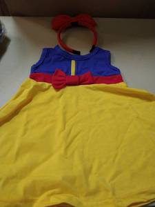 lot 41988 image: Snow White theme toddler tank dress and hand made headband uk size 90