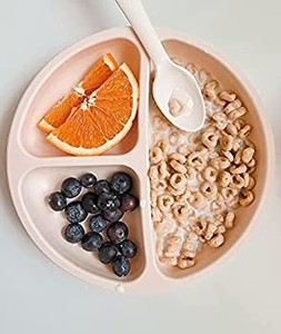 lot 41989 image: silicone baby feeding set with cup, plate and spoon
