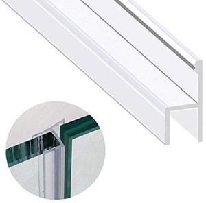 lot 41997 image: Door Seal,Shower Door Seal Strip, Glass Shower Door Sweep,Shower Door Sweep to Stop Shower Leaks,U Type,Fit for 10mm (38��) Glass Door