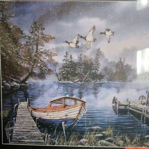 lot 48949 image: 1000 pcs Puzzle  Lake Boat Dock Winter