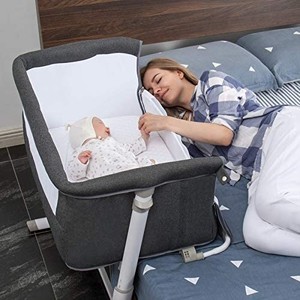 lot 5011 image: Baby Bassinet,RONBEI Bedside Sleeper,Baby Bed to Bed,Babies Crib Bed, Adjustable Portable Bed for InfantBaby BoyBaby GirlNewborn (Dark Grey
