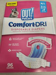lot 5040 image: OUT Pet Care Disposable Female Dog Diapers  Absorbent with Leak Proof Fit  Moisture Lock Technology  Edge Protection