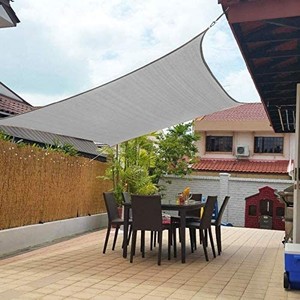 lot 5046 image: Sun Shade Sails Canopy, 185GSM Shade Sail UV Block for Patio Garden Outdoor Facility and Activities (10x13, Grey