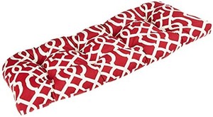 lot 5069 image: Pillow Perfect OutdoorIndoor New Geo Tufted Loveseat Cushion, 1 Count(Pack of 1), Red