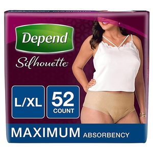 lot 5070 image: Depend Silhouette Womens Maximum Postpartum Incontinence Underwear, LXL, Pink, 52 Count