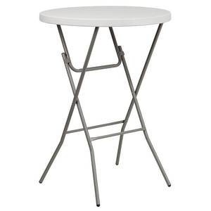 lot 5084 image: Flash Furniture 32 Round Granite White Plastic Bar Height Folding Table