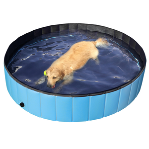 lot 5096 image: Foldable Pet Swimming Pool Wash Tub for Cats and Dogs, Blue, XX-Large