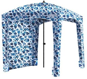lot 5102 image: Qipi Beach Cabana - Easy to Set Up Canopy, Waterproof, Portable 6 x 6 Beach Shelter, Included Side Wall, Shade with UPF 50 UV Protection, Ultimate Sun Umbrella - for Kids, Family & Friends