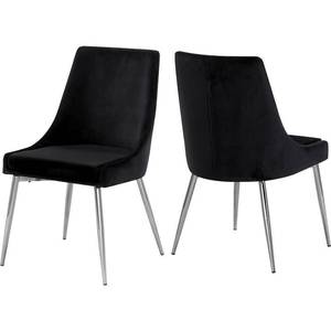 lot 5144 image: Meridian Furniture Karina Black Velvet Dining Chair (Set of 2)