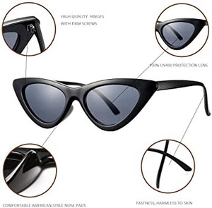 lot 6019 image: AZORB Womens Fashion Cat Eye Sunglasses Retro Vintage Narrow Clout Goggles Plastic Frame