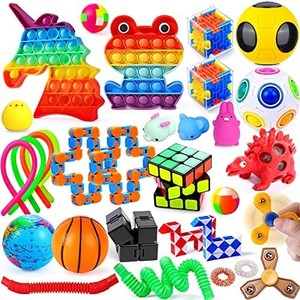 lot 6025 image: Sensory Fidget Toys Set for Kids Adults with Stress Ball Pop & Its Toys Stress Relief and Anti-Anxiety Toys for ADHD ADD Autism Kids Adults Party Favors Stocking Stuffers Classroom Rewards