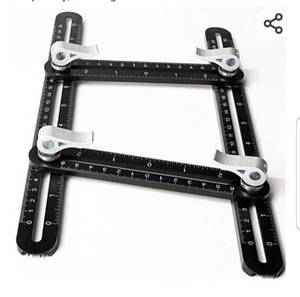 lot 6033 image: Push Lock Multi Angle Measuring Ruler �� Pyretto Metal Angle Template Tool �� U...